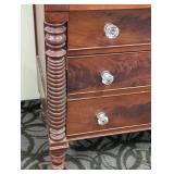 Vintage Spindle-Leg Dresser 4-Drawer Chest - Glass Knob Pulls, 42.5W x 22D x 47H