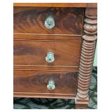 Vintage Spindle-Leg Dresser 4-Drawer Chest - Glass Knob Pulls, 42.5W x 22D x 47H
