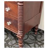 Vintage Spindle-Leg Dresser 4-Drawer Chest - Glass Knob Pulls, 42.5W x 22D x 47H