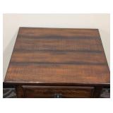 Wood Side Table & 3-Drawer - 21 W x 18 D x 28 H in - Dark Walnut Finish