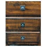 Wood Side Table & 3-Drawer - 21 W x 18 D x 28 H in - Dark Walnut Finish