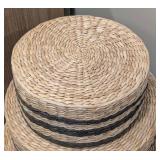 Three-Tier Woven Round Baskets - 24 in Dia Bottom, 12 in H