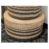 Three-Tier Woven Round Baskets - 24 in Dia Bottom, 12 in H