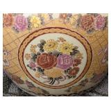 Faux Rose Topiary in Chinese Planter - 54" Tall Plant, 9.5" H Planter, 12" Dia