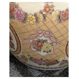 Faux Rose Topiary in Chinese Planter - 54" Tall Plant, 9.5" H Planter, 12" Dia