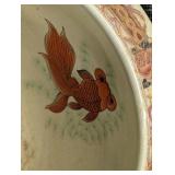 Faux Rose Topiary in Chinese Planter - 54" Tall Plant, 9.5" H Planter, 12" Dia