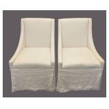 Universal Furniture 645735 Pair of Cream Upholstered Side Chairs - 23W x 22D x 19S x 37B