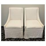 Universal Furniture 645735 Pair of Cream Upholstered Side Chairs - 23W x 22D x 19S x 37B