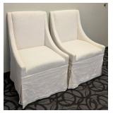 Universal Furniture 645735 Pair of Cream Upholstered Side Chairs - 23W x 22D x 19S x 37B