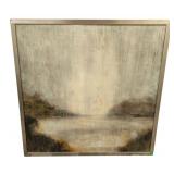 Framed Print Painting 53 x 53 in - Metal Frame & Abstract Landscape