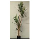 Faux Palm Plant 67 Inches Tall - 3 Stems in Black Pot