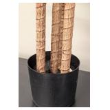 Faux Palm Plant 67 Inches Tall - 3 Stems in Black Pot