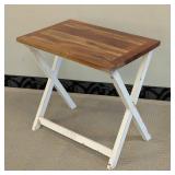 Painted Wood Side Table - X-Frame Legs - 25.5 in L x 17 in W x 24 in H