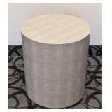 Round Faux Snake Skin Accent Table - 18 in H x 16 in Dia