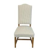 Upholstered Side Chair - Striped Fabric, 21 in W x 22 in D, 18 in Seat Height, 44 in Back