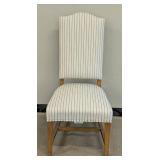 Upholstered Side Chair - Striped Fabric, 21 in W x 22 in D, 18 in Seat Height, 44 in Back