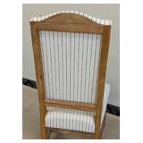 Upholstered Side Chair - Striped Fabric, 21 in W x 22 in D, 18 in Seat Height, 44 in Back
