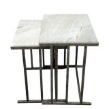 Marble Top Nesting Tables & Pair - Damaged Tops, 24 x 18 in, 26 in H