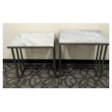 Marble Top Nesting Tables & Pair - Damaged Tops, 24 x 18 in, 26 in H