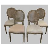 French Provincial Cane-Back Chairs - Set of 4 - 20W x 24D x 19S x 39B