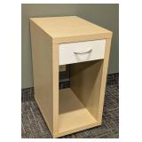 Wood Side Table with Drawer - 14 x 20 x 27 in - Light Wood