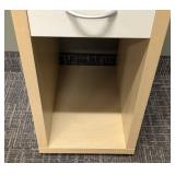 Wood Side Table with Drawer - 14 x 20 x 27 in - Light Wood