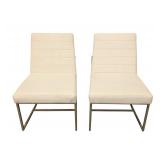 Hooker Furniture Side Chairs - Cream Upholstery Pair, 22 in W x 24 in D, Seat 19 in H, Back 34 in