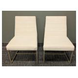 Hooker Furniture Side Chairs - Cream Upholstery Pair, 22 in W x 24 in D, Seat 19 in H, Back 34 in