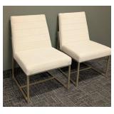 Hooker Furniture Side Chairs - Cream Upholstery Pair, 22 in W x 24 in D, Seat 19 in H, Back 34 in