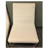 Hooker Furniture Side Chairs - White Upholstery & Bronze Metal Frame (Pair)