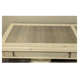 Bassett Cream Painted Wood Console Table - 64 in L x 18 in D x 38 in H - Glass Top Panels