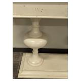 Bassett Cream Painted Wood Console Table - 64 in L x 18 in D x 38 in H - Glass Top Panels