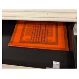 Bassett Cream Painted Wood Console Table - 64 in L x 18 in D x 38 in H - Glass Top Panels