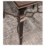 Accent Table - Glass Top, 28 by 28 in, 24 in High, Bronze Metal Frame