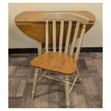 Drop-Leaf Dining Table & Side Chair, 42 in Dia, 30 in H