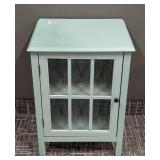 Blue Glass-Front Display Cabinet 19 in W x 16 in D x 26 in H