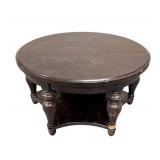 Round Wood Coffee Table - 38 in Diameter x 20 in High - Dark Finish