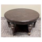 Round Wood Coffee Table - 38 in Diameter x 20 in High - Dark Finish