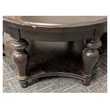 Round Wood Coffee Table - 38 in Diameter x 20 in High - Dark Finish