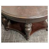 Round Wood Coffee Table - 38 in Diameter x 20 in High - Dark Finish
