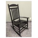 Black Wood Rocking Chair - 27 in W x 34 in D x 18 in Seat Height x 45 in Back
