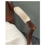 Vintage Armchair - Cane Back & Tufted Cushion, 27W x 25D, Seat 20H, Back 41H