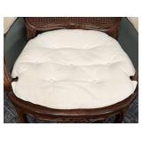 Vintage Armchair - Cane Back & Tufted Cushion, 27W x 25D, Seat 20H, Back 41H