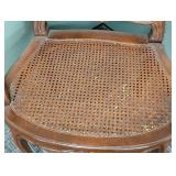 Vintage Armchair - Cane Back & Tufted Cushion, 27W x 25D, Seat 20H, Back 41H