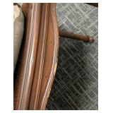 Vintage Armchair - Cane Back & Tufted Cushion, 27W x 25D, Seat 20H, Back 41H