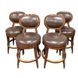 Counter Height Stools - Fabric Upholstery & Wood Frame (Lot of 4) 20W x 24D x 40H