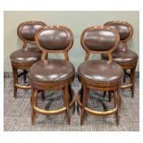 Counter Height Stools - Fabric Upholstery & Wood Frame (Lot of 4) 20W x 24D x 40H