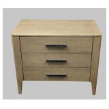 Three-Drawer Nightstand & Side Table - Distressed Wood Finish, 34 in W x 28 in H