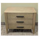 Three-Drawer Nightstand & Side Table - Distressed Wood Finish, 34 in W x 28 in H