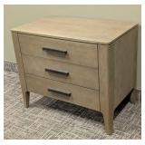 Three-Drawer Nightstand & Side Table - Distressed Wood Finish, 34 in W x 28 in H